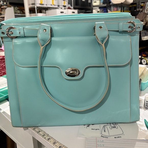 Handbags - McKlein Winnetka W Series 15” Blue Leather Ladies Briefcase